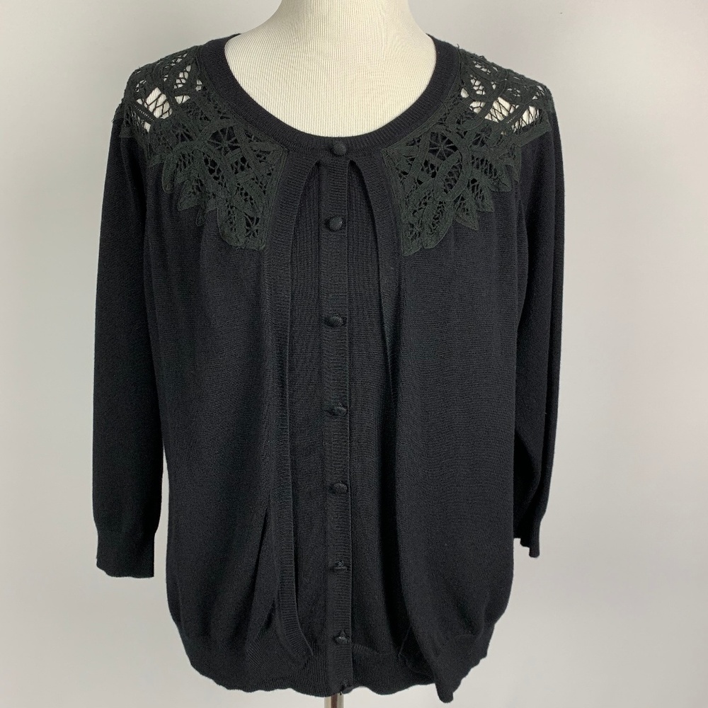 Dress Barn Faux Cardigan Black XL